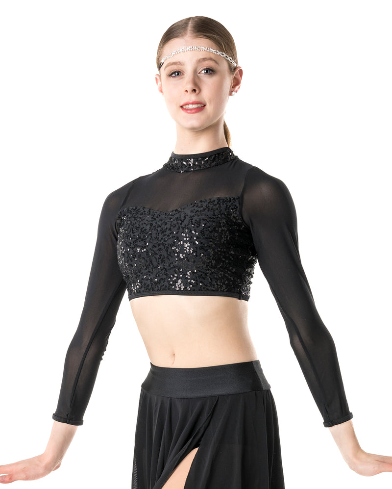 Studio 7,  Downtown Long Sleeve Crop Top, (3 Colours) Adults, ADCT10