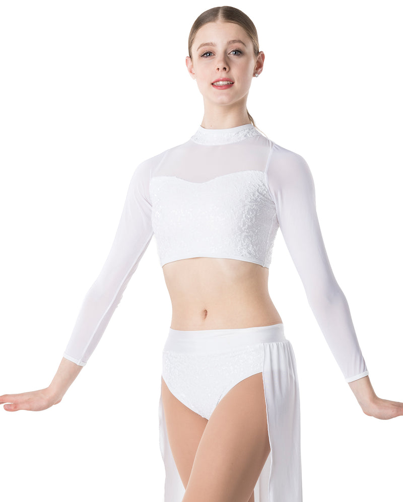 Studio 7, Downtown Long Sleeve Crop Top, (3 Colours) Childs, CHCT10