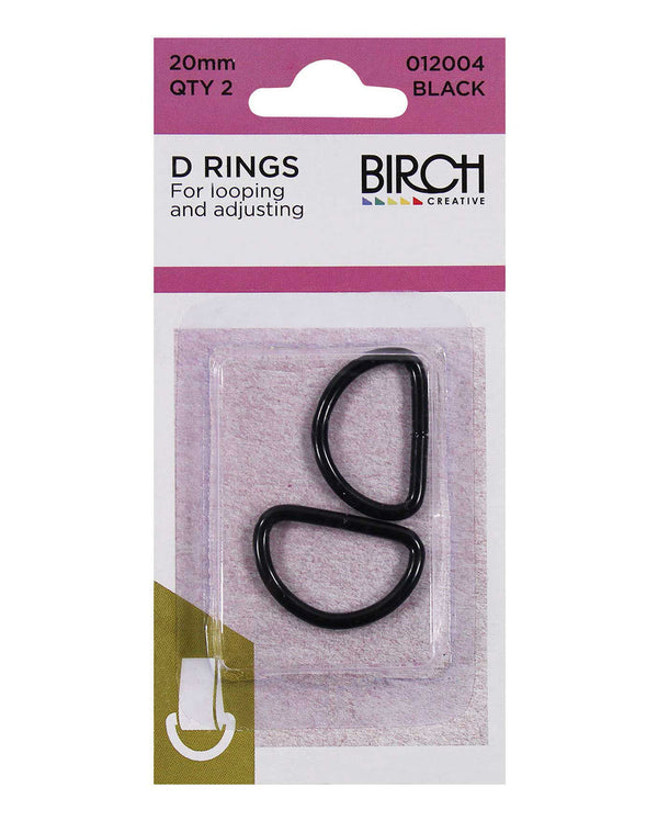 Birch D RINGS - 25mm - Black