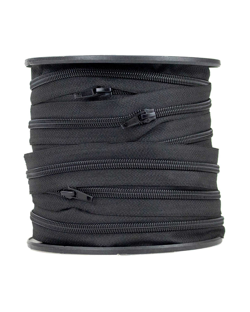 Birch Zipper Chain & Slider - Black - Size 7 (Sold per 1 metre)