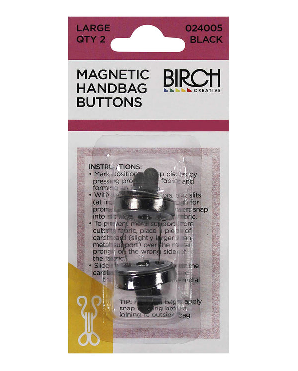 Birch MAGNETIC HANDBAG BUTTONS - Large - Black