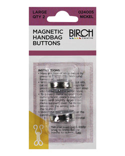 Birch MAGNETIC HANDBAG BUTTONS - Large - Nickel