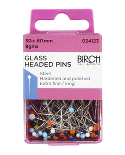 Birch PINS Glass Headed - 30 X 0.60MM - 9GM
