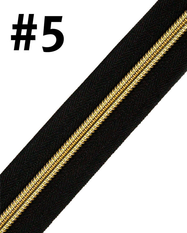#5 Zipper Tape, 3m (118″), Black