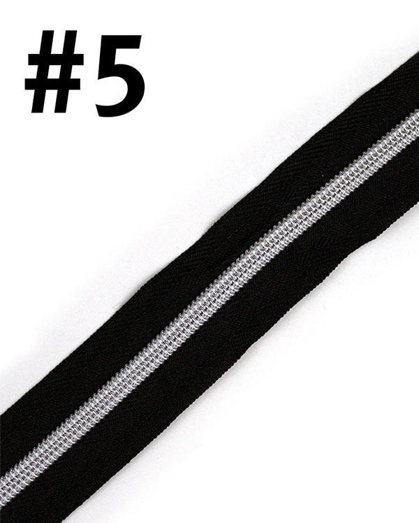 #5 Zipper Tape, 3m (118″), Black