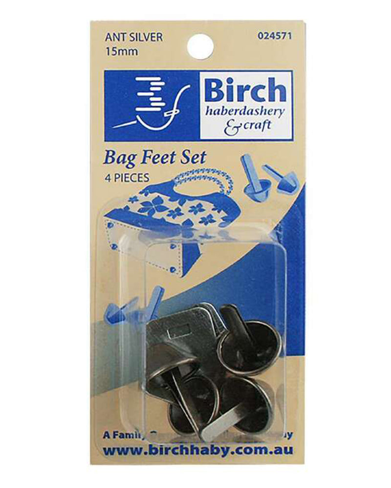 Birch BAG FEET - 15mm - Antique Silver