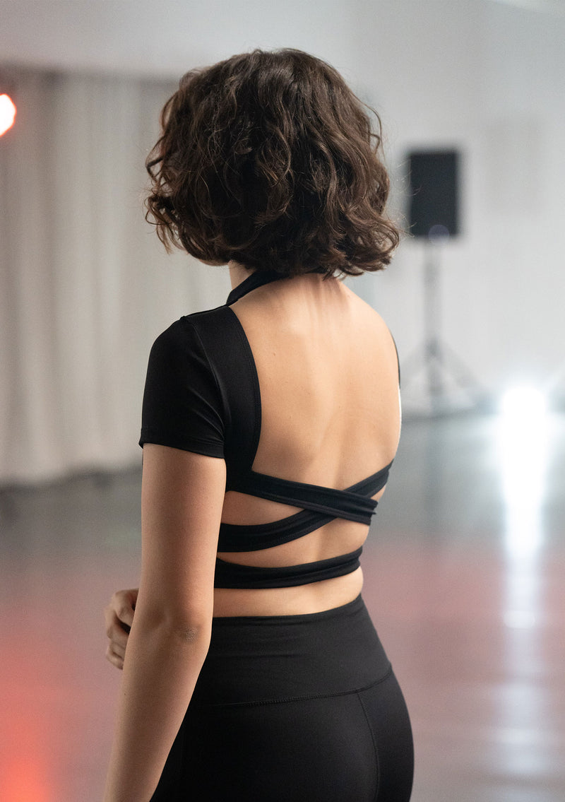 Studio 7, Bethanie Crop Top, Black, Childs, CCS7R02