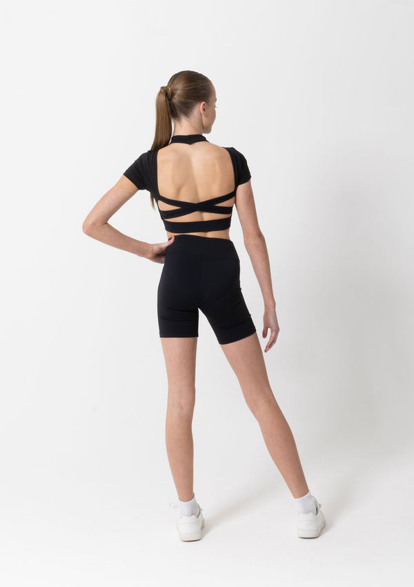 Studio 7, Bethanie Crop Top, Black, Childs, CCS7R02