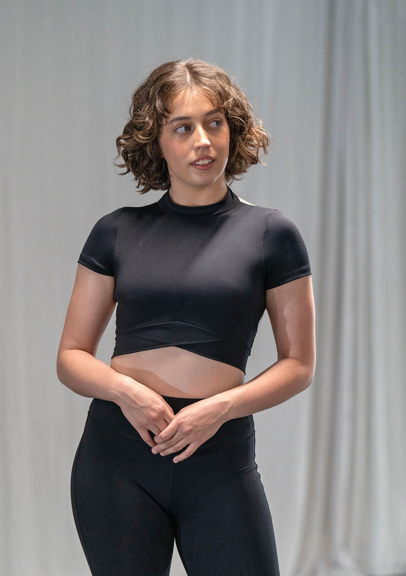 Studio 7, Bethanie Crop Top, Black, Childs, CCS7R02