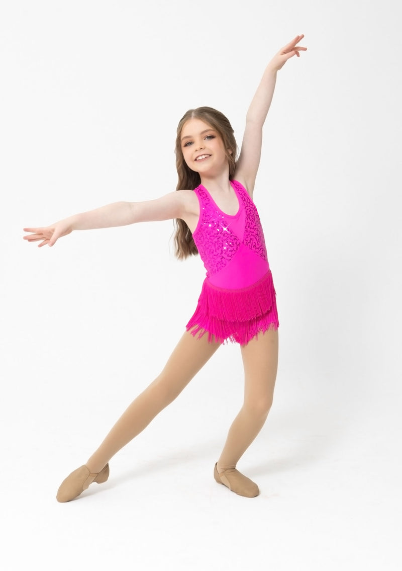 Studio 7, Stacey Biketard, Hot pink, Childs, CHB05