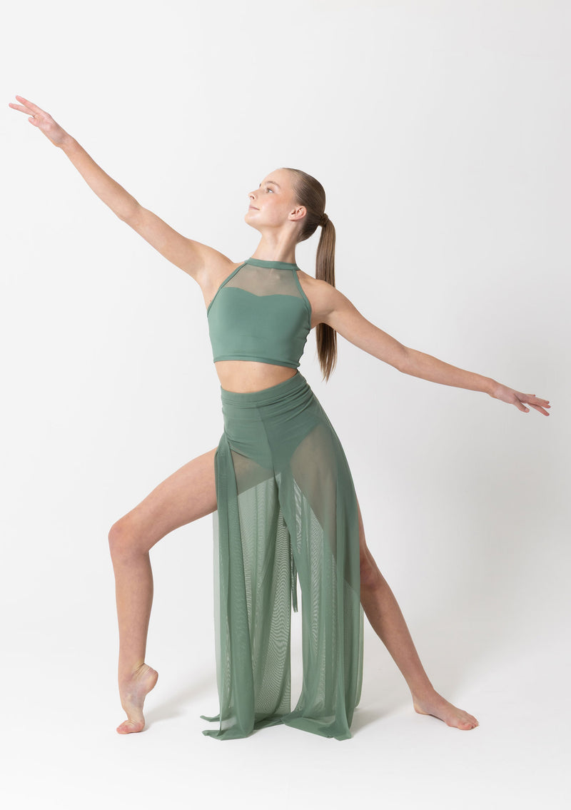 Studio 7, Mesh Wrap Pants, Forest Green, Adults, ADMP02