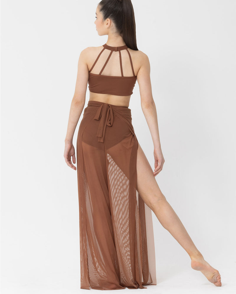 Studio 7, MESH PERFORMANCE CROP, Mocha, Adults, AMPCT01