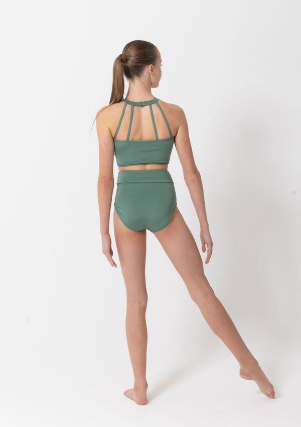 Studio 7, MESH PERFORMANCE CROP, Forest Green, Childs, CMPCT01