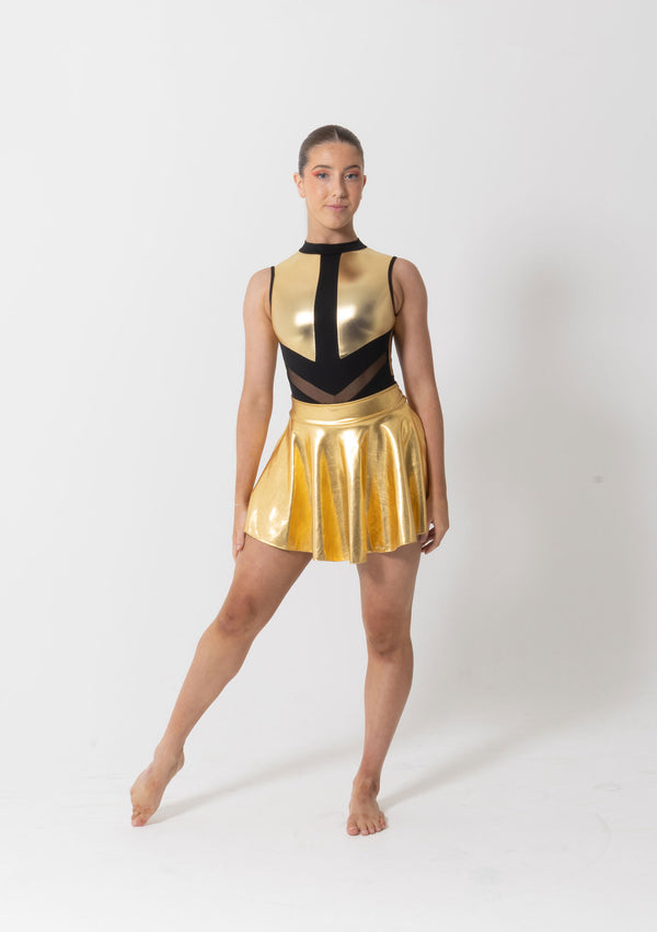Studio 7, Edge Metallic Skirt, Gold, Childs, CHSK17