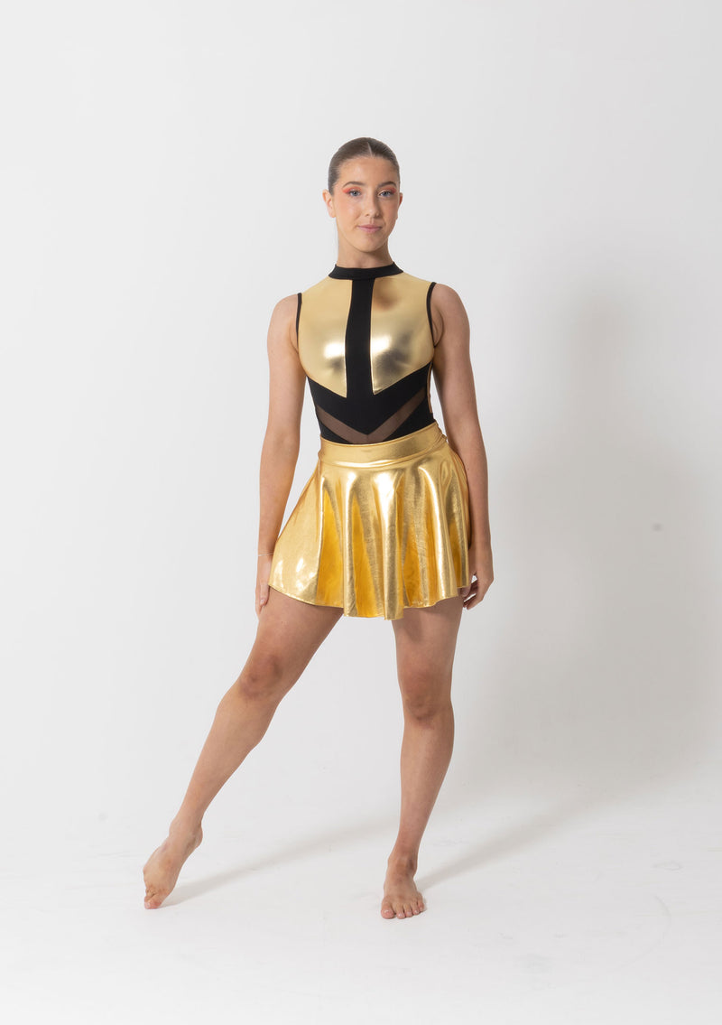 Studio 7, Edge Metallic Skirt, Gold, Childs, CHSK17
