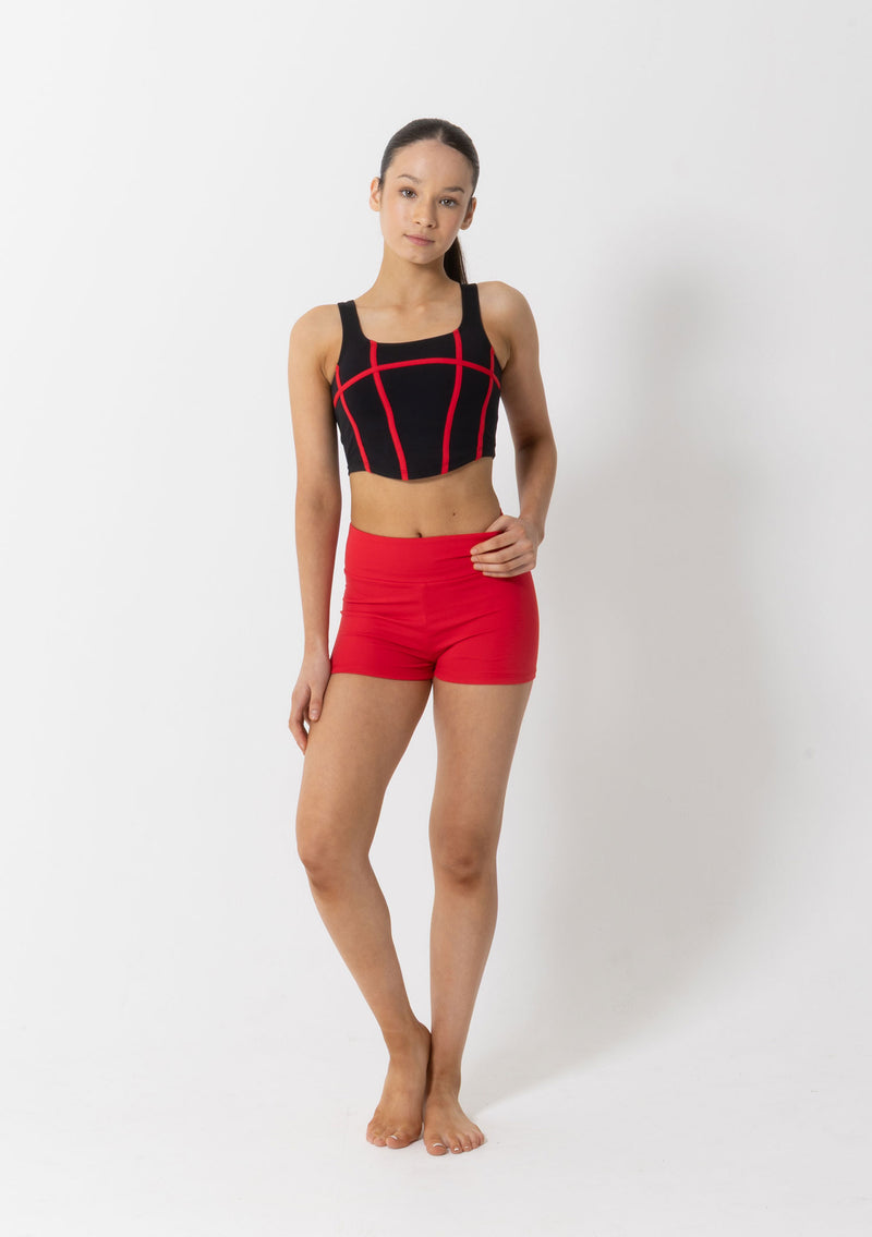 Studio 7, Livi Crop Top, Black/Red, Childs, CPCT08
