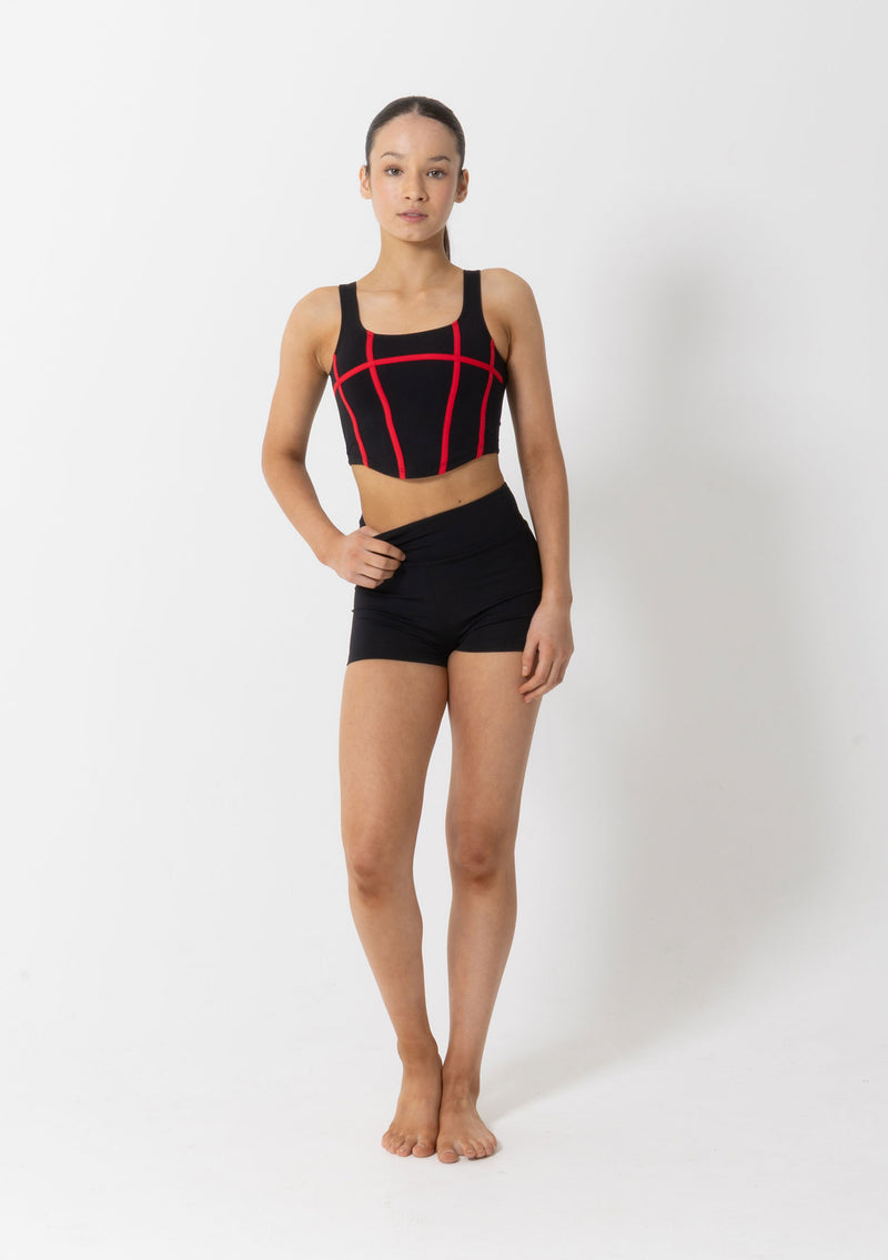 Studio 7, Livi Crop Top, Black/Red, Childs, CPCT08