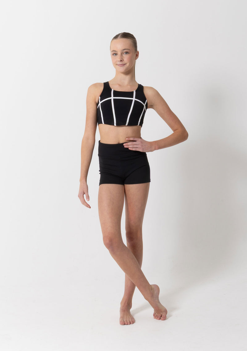 Studio 7, Livi Crop Top, Black/White, Adults, APCT08