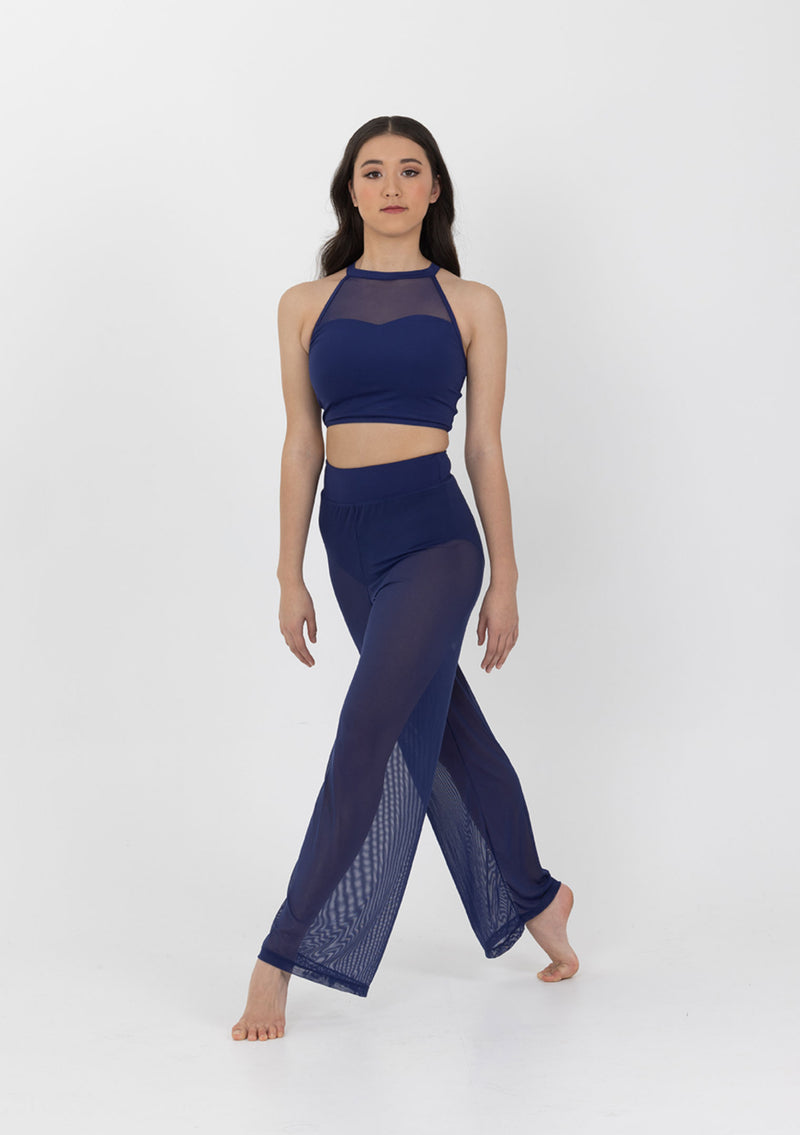 Studio 7, MESH PERFORMANCE CROP, Navy, Adults, AMPCT01