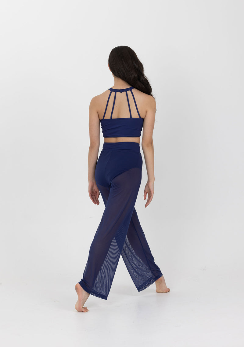Studio 7, MESH PERFORMANCE CROP, Navy, Adults, AMPCT01