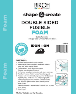 Birch - SHAPE TO CREATE - Foam Plus Iron On Interfacing - Cream - 90cm (Sold per 1/2 metre)