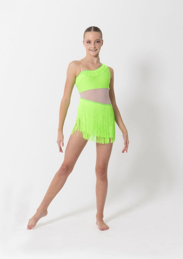 Studio 7, Sasha Tassel Dress, Neon Green, Childs, CHD41