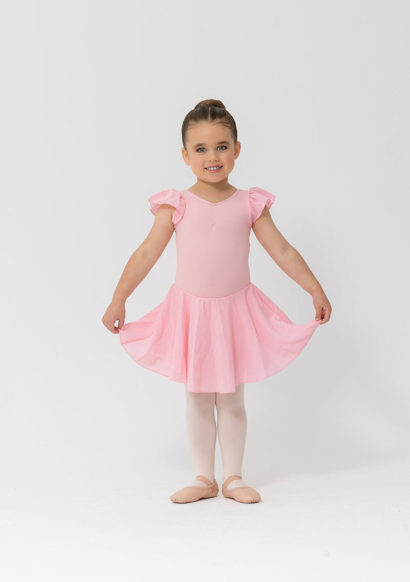 Studio 7, Cap Sleeve Chiffon Dress, Ballet Pink, Childs, TCD01