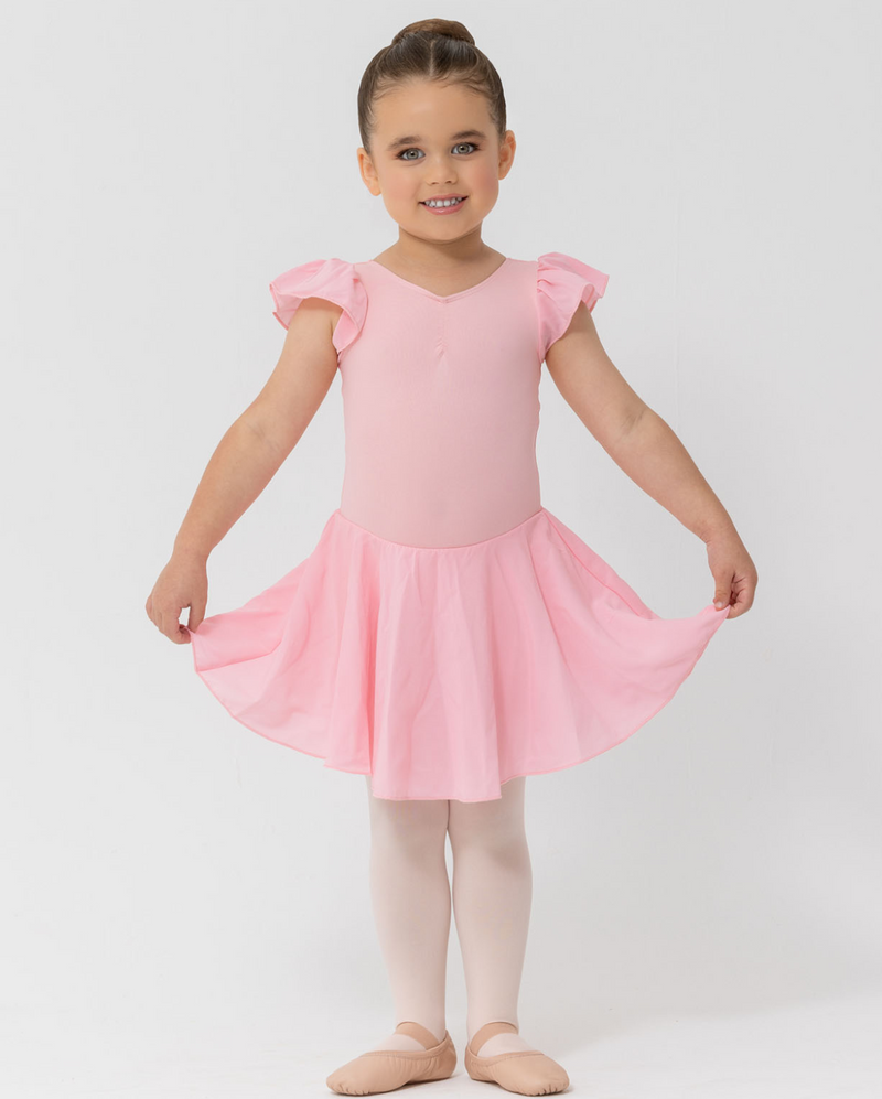 Studio 7, Cap Sleeve Chiffon Dress, Ballet Pink, Childs, TCD01
