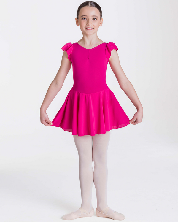 Studio 7, Cap Sleeve Chiffon Dress, Mulberry, Childs, TCD01