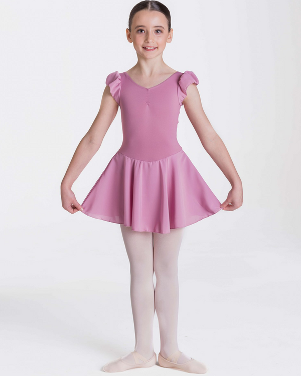 Studio 7, Cap Sleeve Chiffon Dress, Dusty Pink, Childs, TCD01