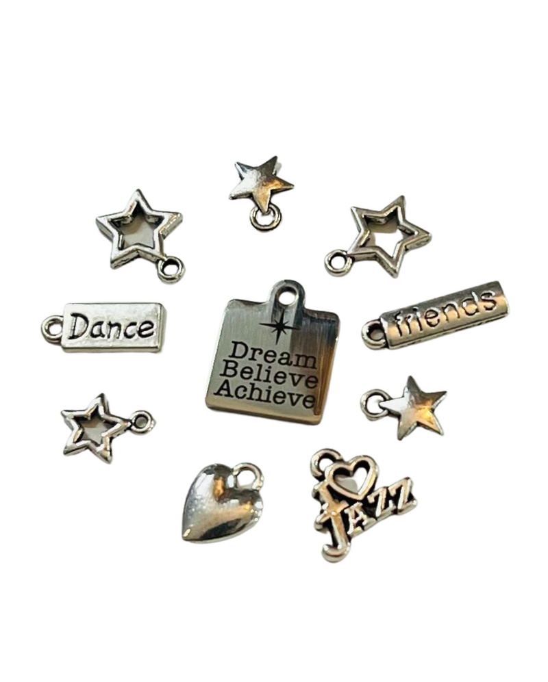CLEARANCE, Charms - Assorted JAZZ - Silver (10 Pack)