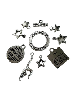 CLEARANCE, Charms - Assorted GYMNASTICS - Silver (10 Pack)