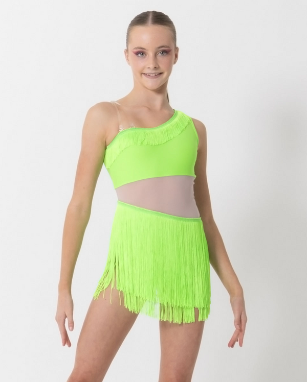 Studio 7, Sasha Tassel Dress, Neon Green, Childs, CHD41