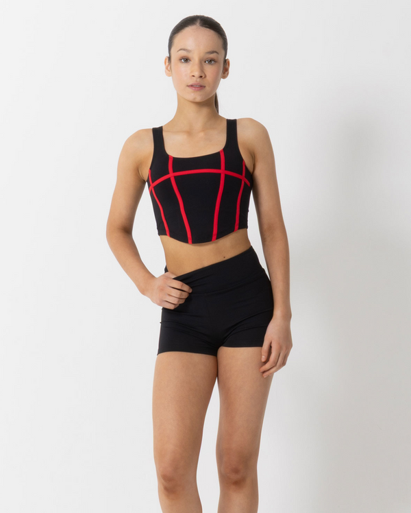 Studio 7, Livi Crop Top, Black/Red, Childs, CPCT08
