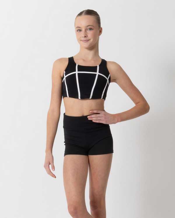 Studio 7, Livi Crop Top, Black/White, Childs, CPCT08