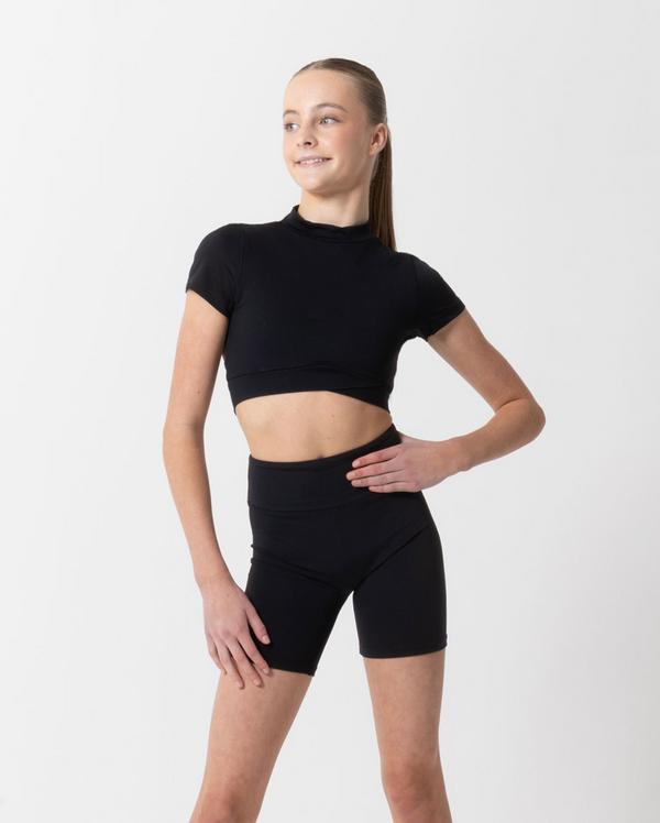 Studio 7, Bethanie Crop Top, Black, Childs, CCS7R02