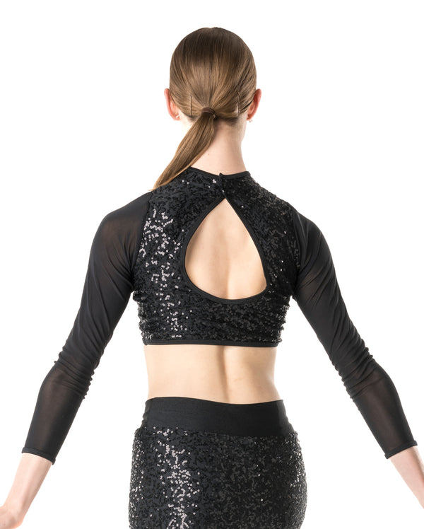 Studio 7,  Downtown Long Sleeve Crop Top, (3 Colours) Adults, ADCT10