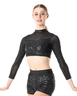 Studio 7,  Downtown Long Sleeve Crop Top, (3 Colours) Adults, ADCT10