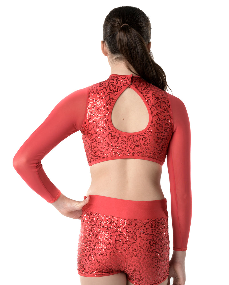 Studio 7,  Downtown Long Sleeve Crop Top, (3 Colours) Adults, ADCT10