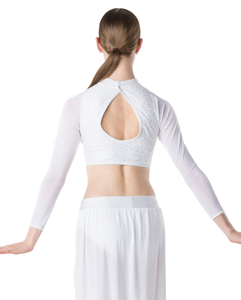 Studio 7,  Downtown Long Sleeve Crop Top, (3 Colours) Adults, ADCT10