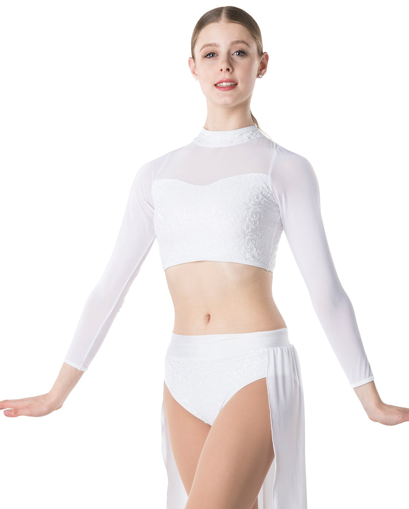 Studio 7,  Downtown Long Sleeve Crop Top, (3 Colours) Adults, ADCT10