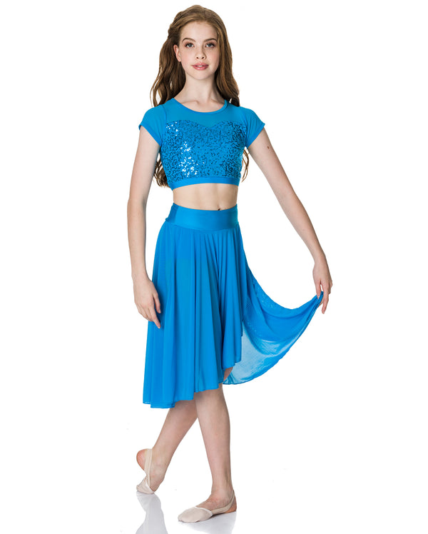 Studio 7, Inspire Mesh Skirt, Turquoise, Adults, ADSK05