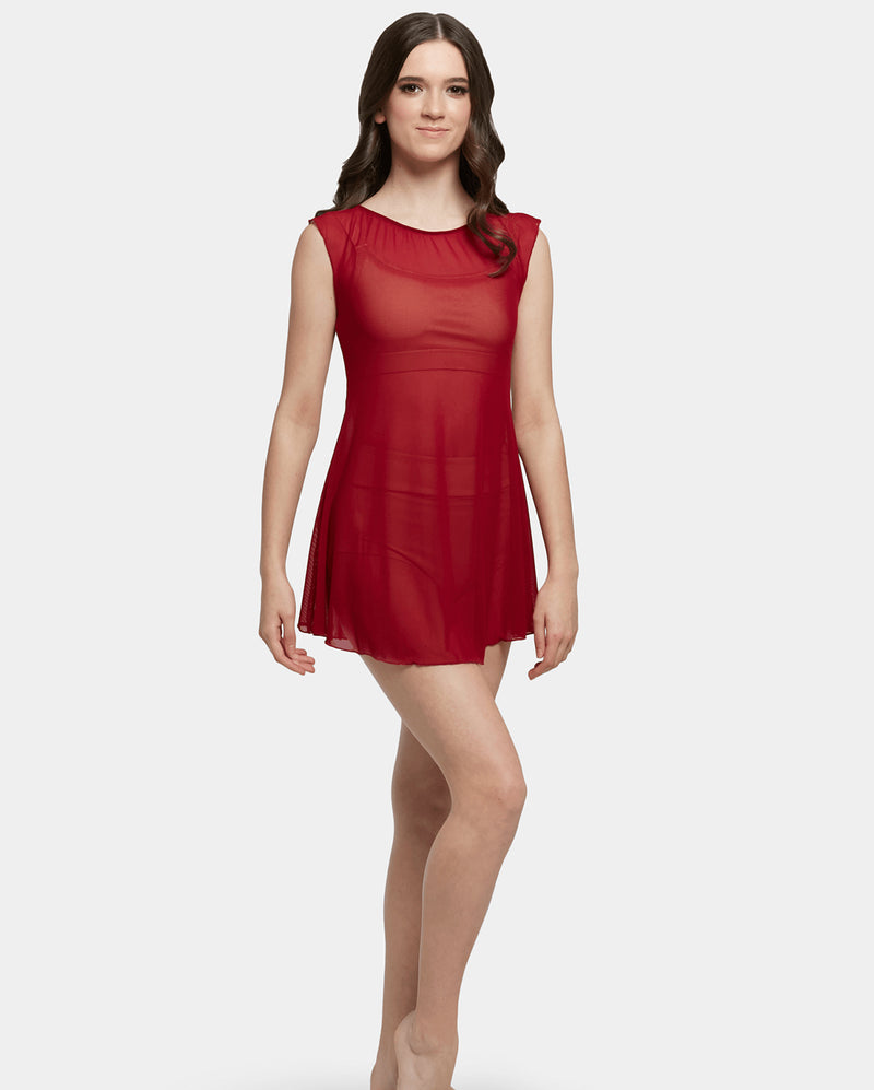 Studio 7, MESH SLIP DRESS, Wine, Childs, CHD22