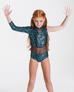 Studio 7, Wild Things Leotard, Childs, EMERALD GREEN/BLACK, CHL04