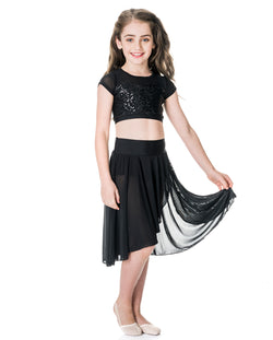 Studio 7, Inspire Mesh Skirt, Black, Childs, CHSK05