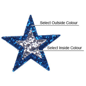 Bling Glitter Stickers, 2 Tone Large Star, 31mm
