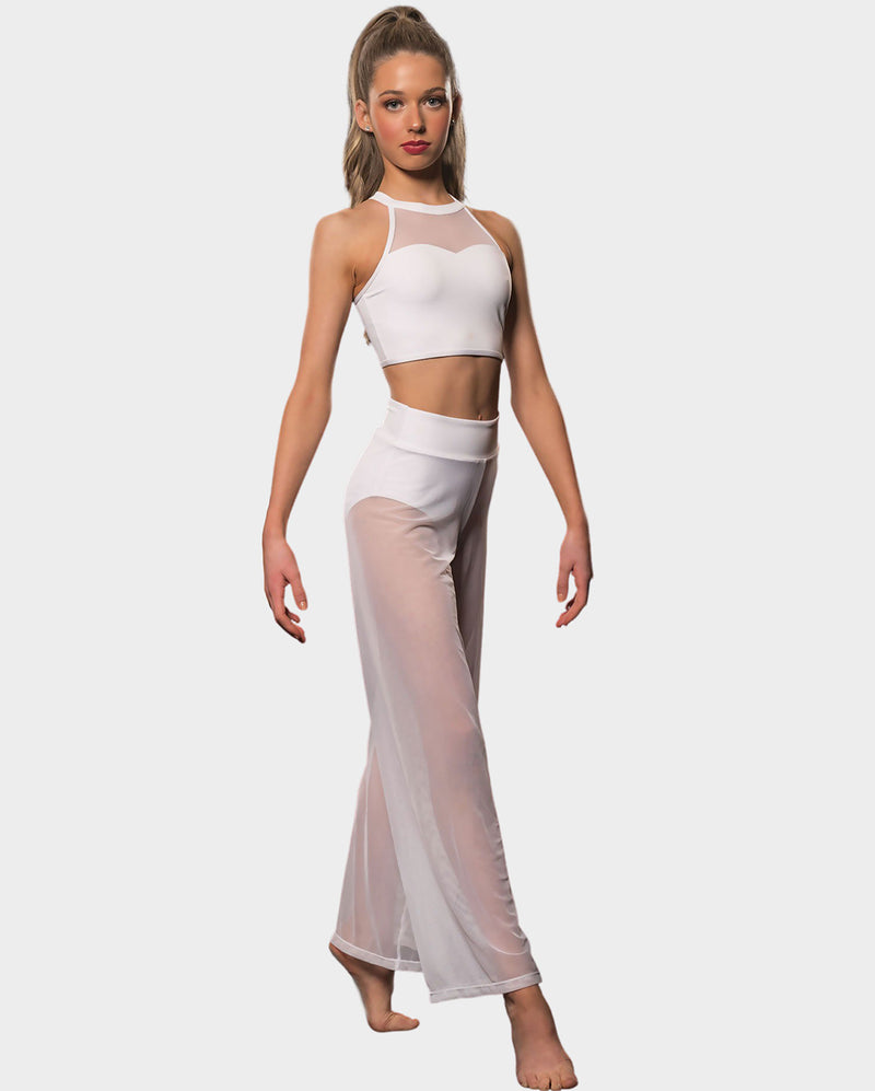 Studio 7, MESH PERFORMANCE CROP, White, Childs, CMPCT01