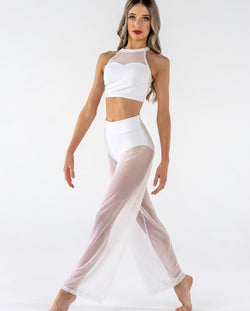 Studio 7, MESH PERFORMANCE CROP, White, Adults, AMPCT01