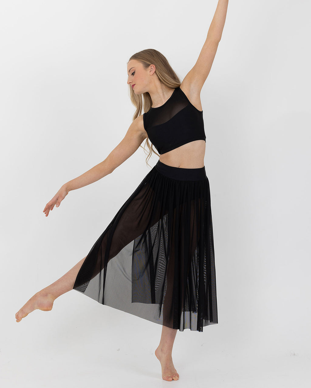 Long black skirt dance sales