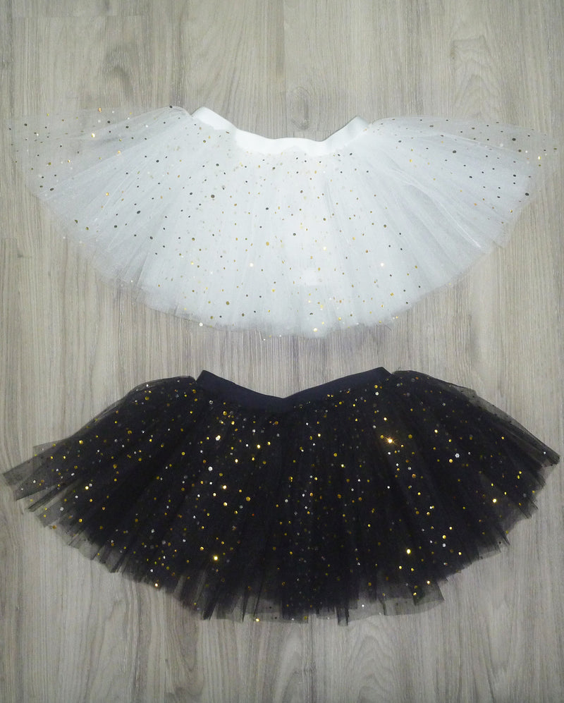 Studio 7 Illusion, Tutu Skirt, Black / Metallic Gold Sparkles, CHTS02